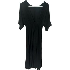 NWOT Black V-neck Midi Dress
